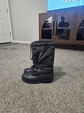 Sorel Kids Black Logo Snow Boots